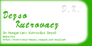 dezso kutrovacz business card